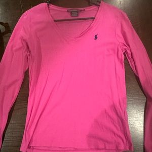Pink long sleeve Ralph Lauren tee. Size medium